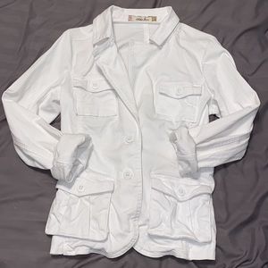 Kikit Jeans White Cropped Jacket